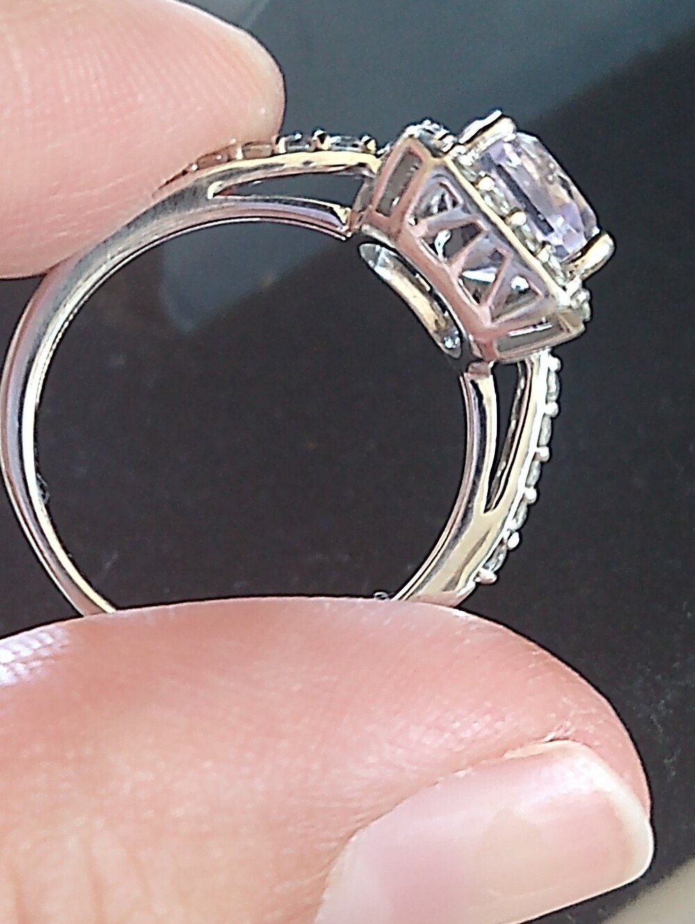 Affinity Gems Afghanistan Kunzite And White Tops Sterling Silver Ring Size 6 - Picture 2 of 10